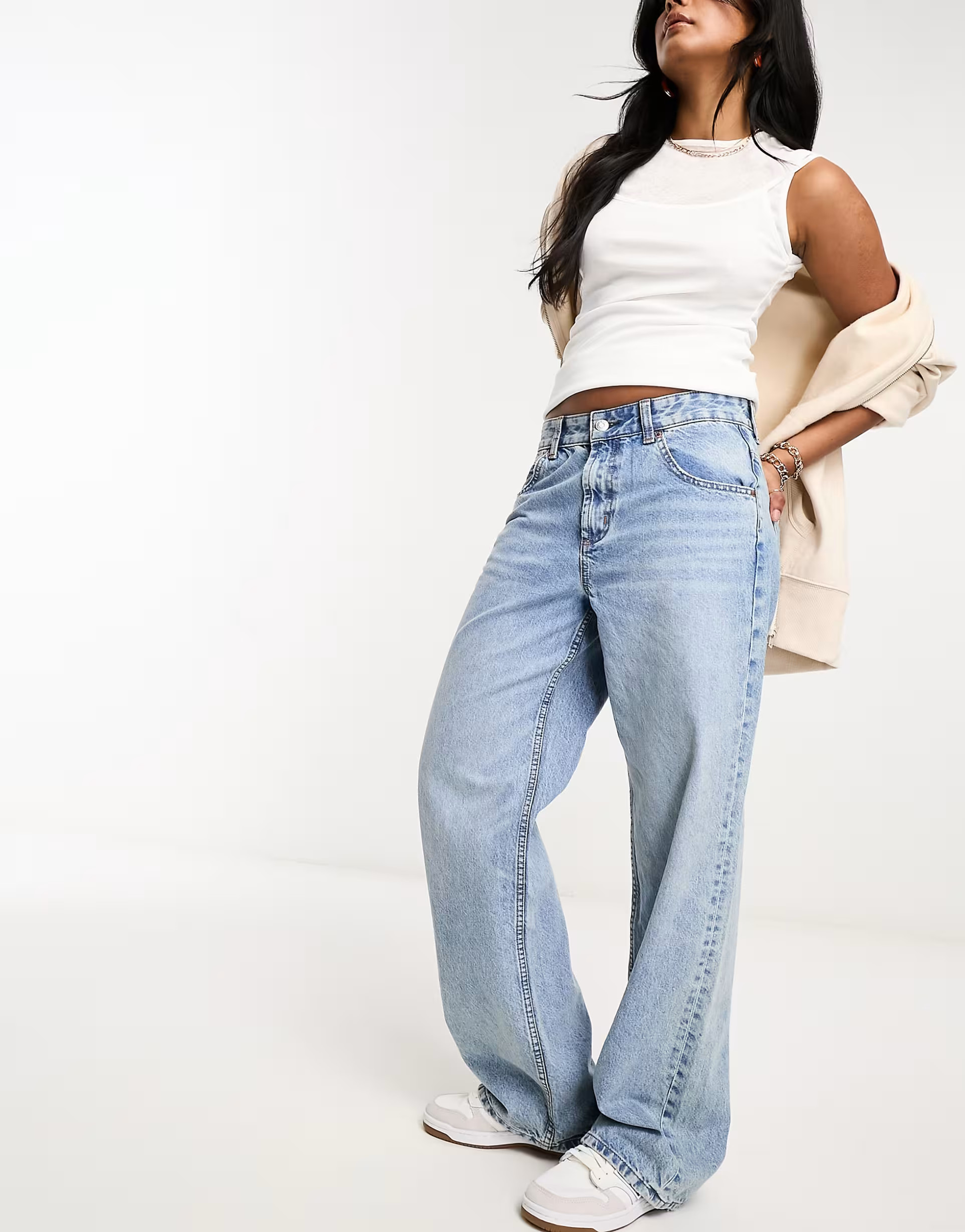 ASOS DESIGN - Baggy boyfriend jeans in lichtblauw | ASOS (Global)