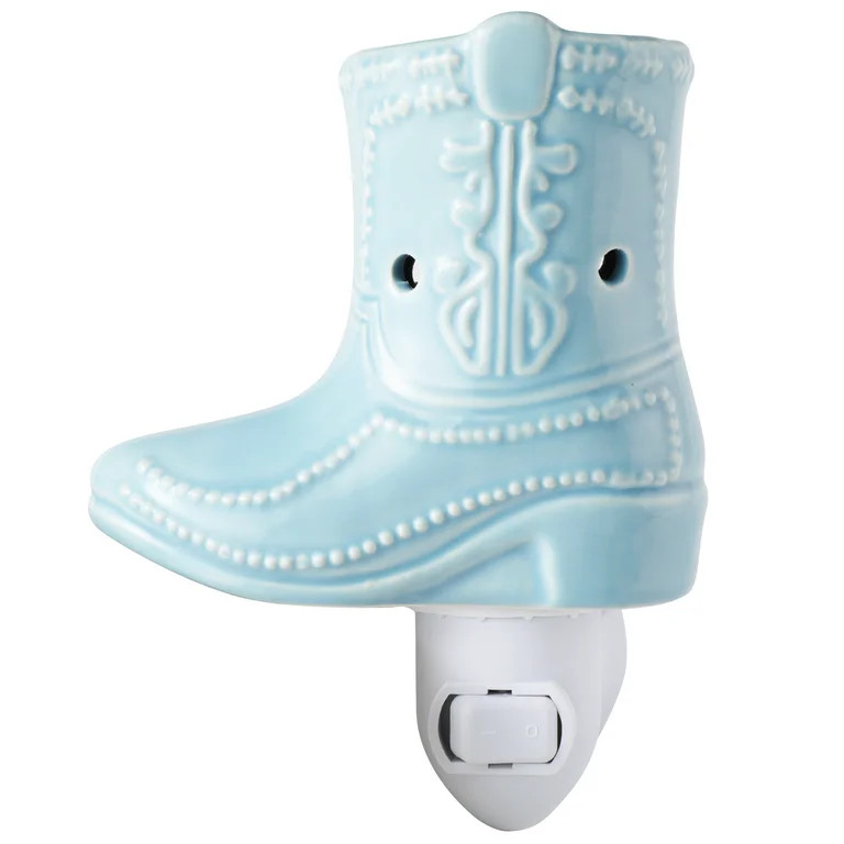 Mainstays Wax Melt Plug-in Wax Warmer with LED Light, Blue Cowboy Boot | Walmart (US)