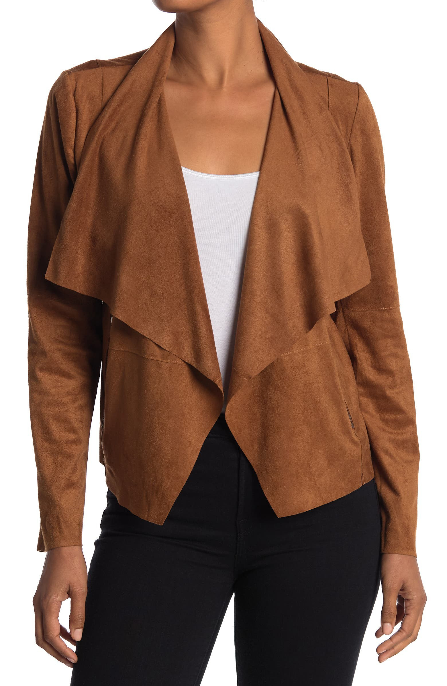 Draped Faux Suede Jacket | Nordstrom Rack