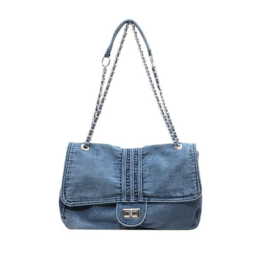 Denim Purse for Women Jean Purses Tote Bag Trendy Crossbody Bag Denim Handbags Shoulder Bags for Womens | Amazon (US)