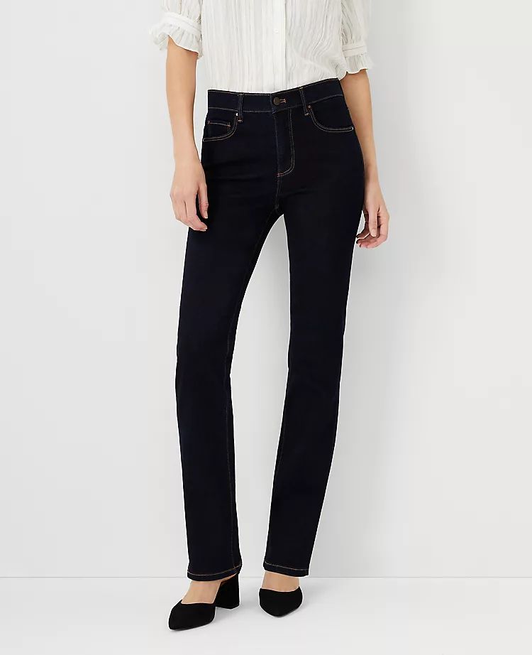 Sculpting Pocket Mid Rise Boot Cut Jeans in Classic Rinse Wash | Ann Taylor (US)