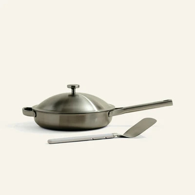 Titanium Always Pan Pro - Stainless Steel Spatula / Chrome/Gold | Our Place