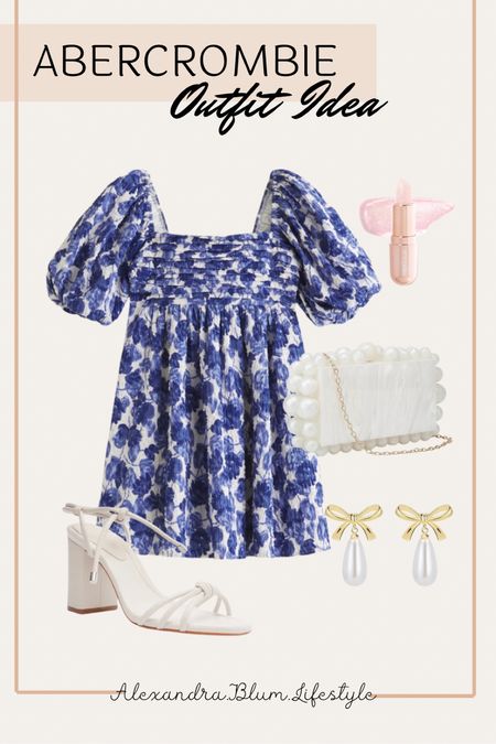Abercrombie mini dress perfect for wedding guest dress and vacation outfit! Perfect white lace up heels, white clutch, and bow pearl earrings! 

#LTKwedding #LTKfindsunder100 #LTKshoecrush