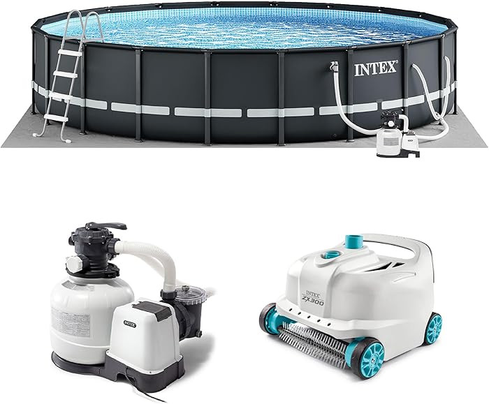 INTEX 26333EH Ultra XTR 20ft x 48in Above Ground Swimming Pool Set with Sand Filter Pump and Delu... | Amazon (US)