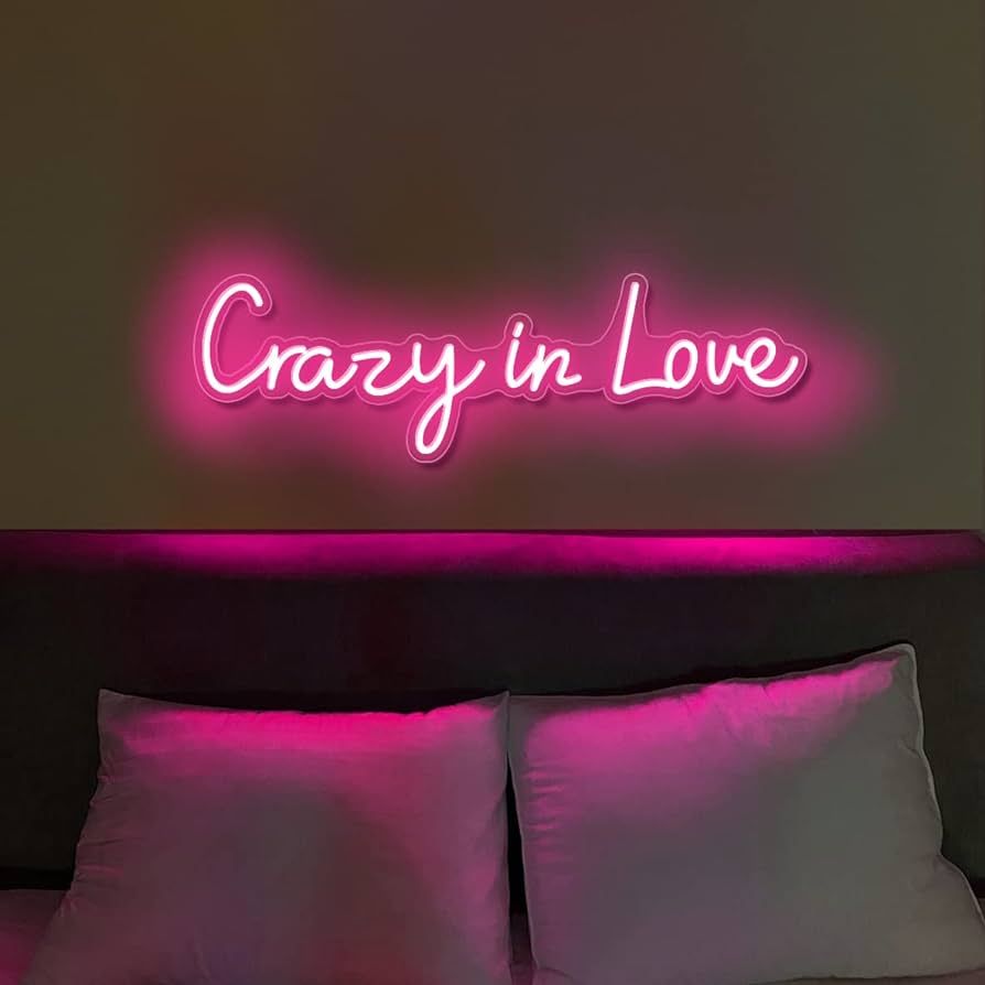Crazy In Love Neon Sign for Bedroom Decor Led Light Neon Sign with Sayings Lights Home Decor 80's... | Amazon (US)