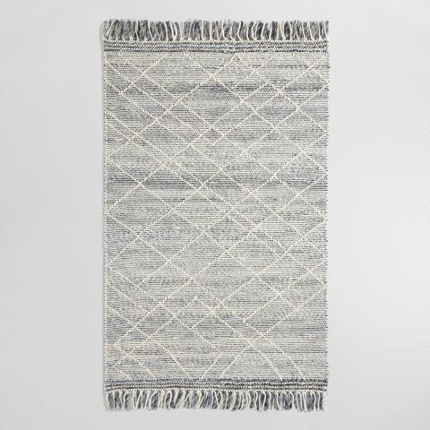 Gray and Ivory Diamond Sweater Wool Hunter Area Rug | World Market