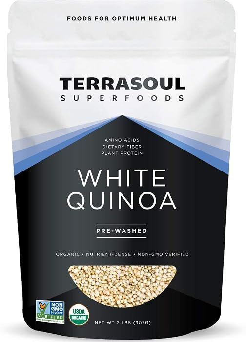 Terrasoul Superfoods Organic White Quinoa, 2 Lbs - Pre-washed | Gluten-free | Plant Protein | Amazon (US)