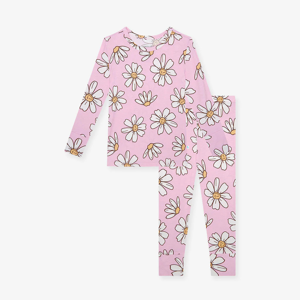 Floral Pink Long Sleeve Toddler Pajamas | Jamie | Posh Peanut