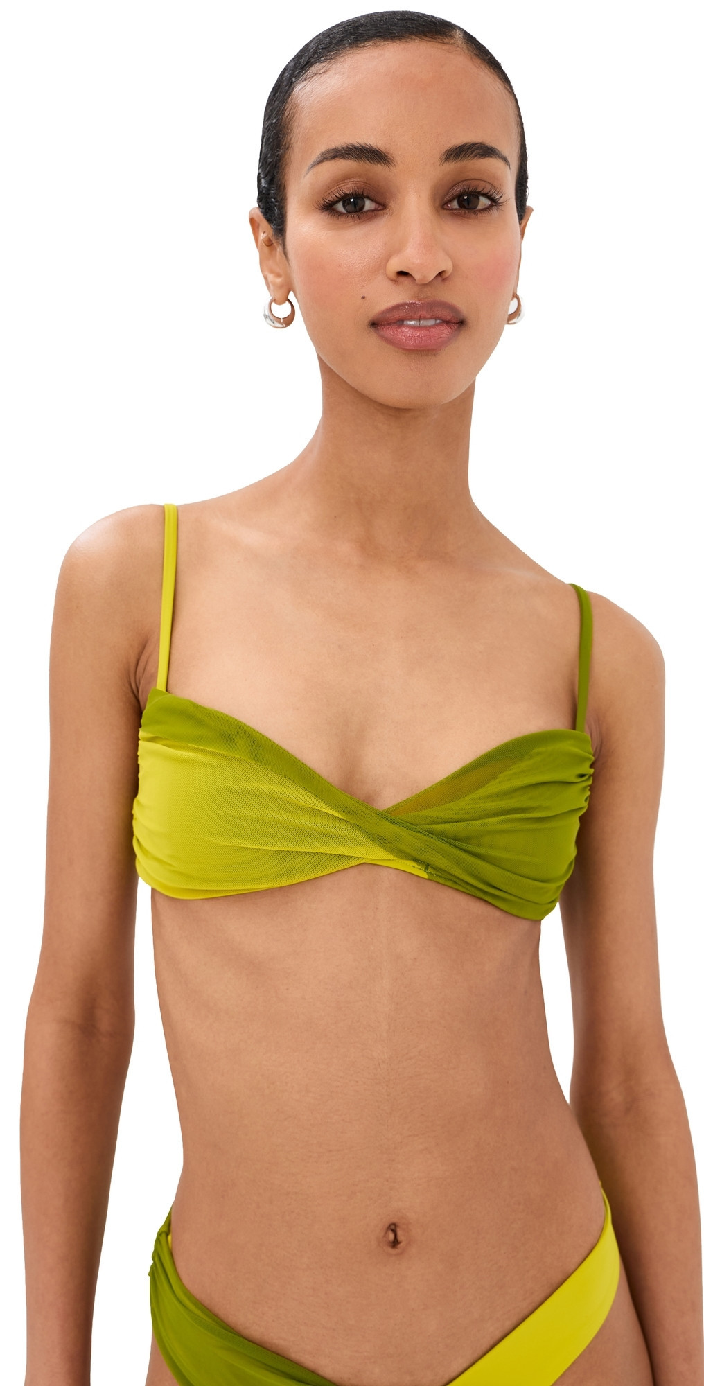 STAUD La Mer Bikini Top Citron/Pesto M | Shopbop