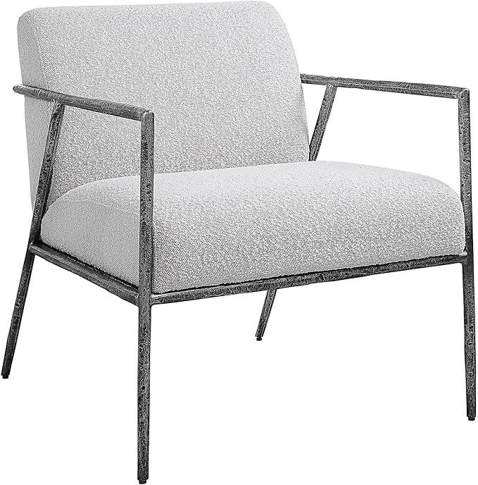 Uttermost Brisbane Gray and White Fabric Accent Chair | Amazon (US)