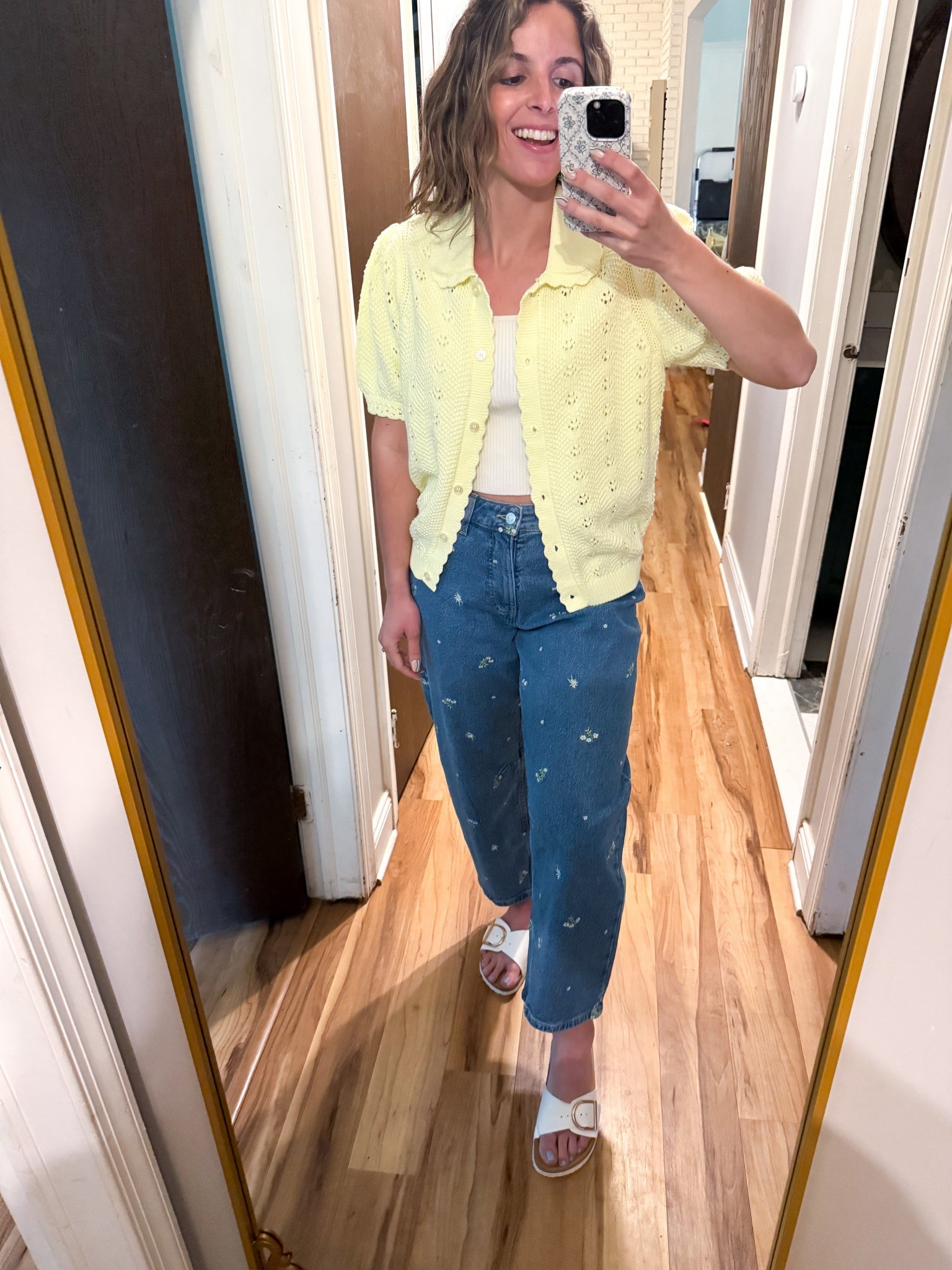 Walmart outfit but make it feel curated 🤍

This is one of those easy throw-on looks that still feels styled—soft knit cardi, classic tank, and these embroidered jeans that instantly make the outfit. Finished it off with simple sandals for that effortless, everyday vibe ✨

All affordable finds you can mix, match, and wear on repeat all season 🌼

#ltkstyle #ltkfinds #walmartfashion #springstyle #everydayoutfit #affordablestyle #casualchic #cottageinspired