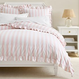 Cabana Stripe Ruffle Duvet Cover | Pottery Barn Teen