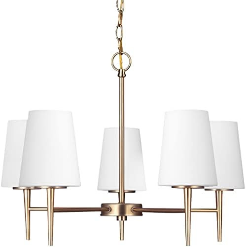 Sea Gull Lighting 3140405EN3-848 Driscoll Five - Light Chandelier Hanging Modern Fixture, Satin B... | Amazon (US)
