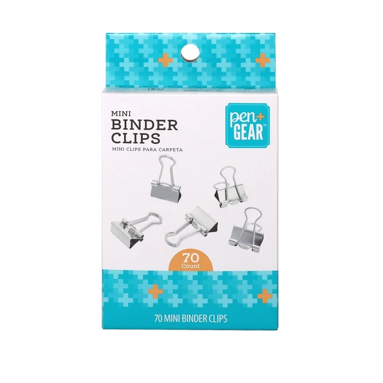 Pen + Gear Mini Binder Clips, Office Supplies, Silver, 70 Count,2.91*5.7*1.3 inch | Walmart (US)