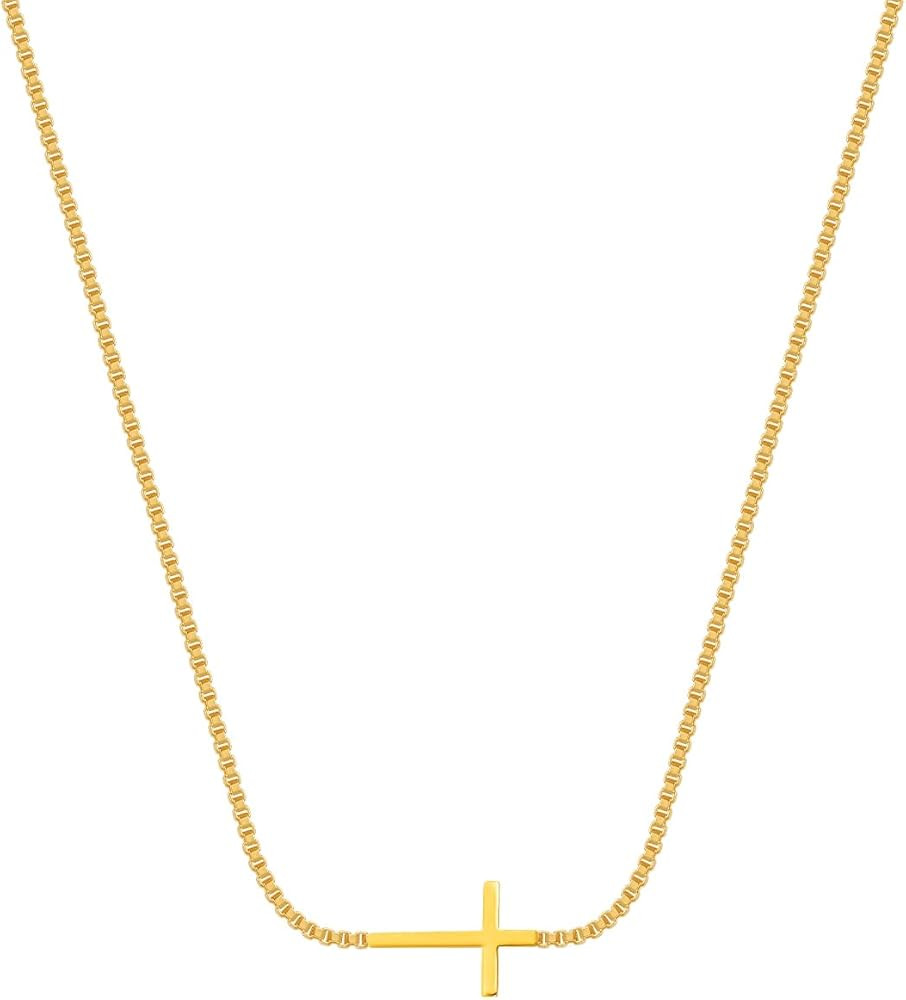 Gold Cross Necklace for Women, 18K Gold Plated Trendy Minimalist Cross Pendant Necklace, Dainty C... | Amazon (US)