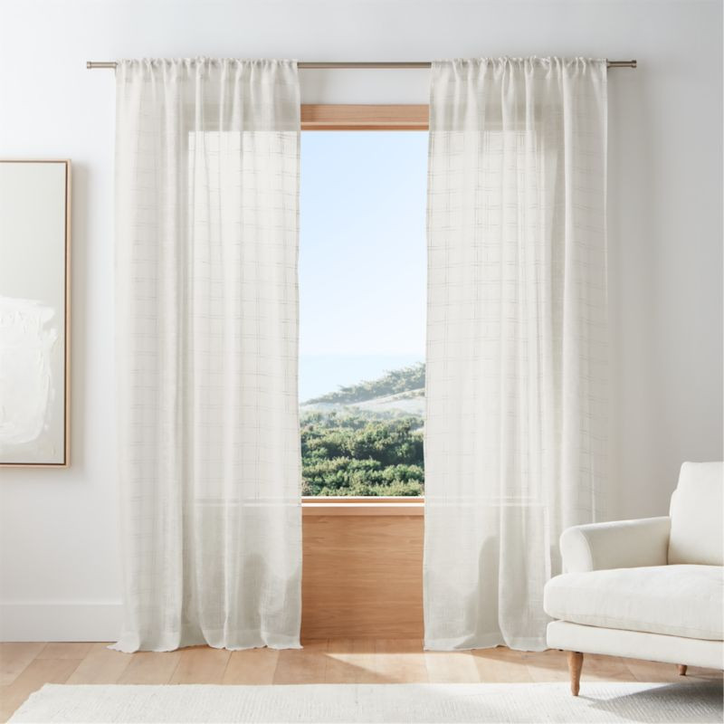 Briza Linen Sheer Window Curtain Panel 52"x96" + Reviews | Crate & Barrel | Crate & Barrel