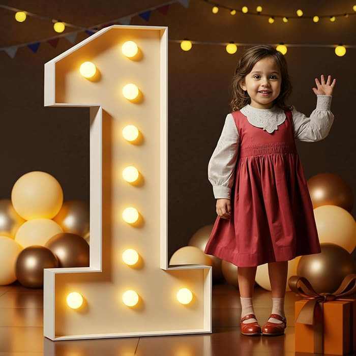 Marquee Numbers 4 Feet Tall Large Light Up Numbers 1st 16th 21st Wild One Birthday Decorations Bi... | Amazon (US)