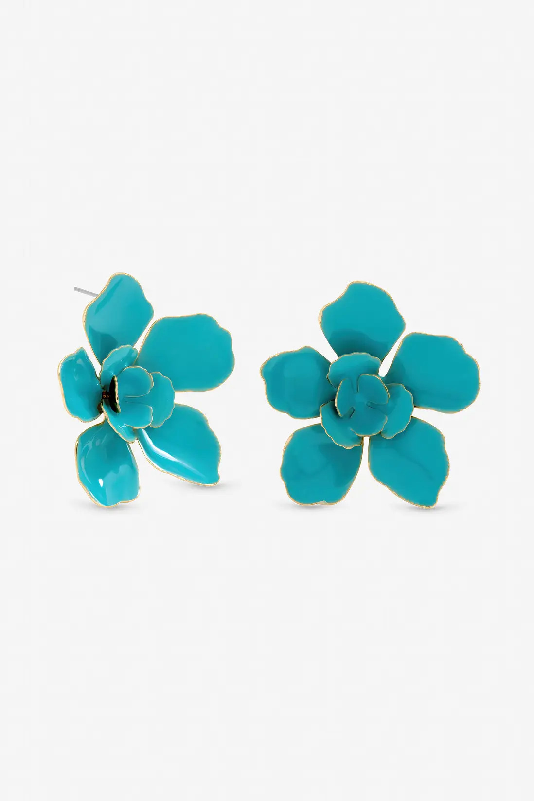 Turquoise Mood Statement Flower Earrings | Boohoo | Boohoo.com (UK & IE)