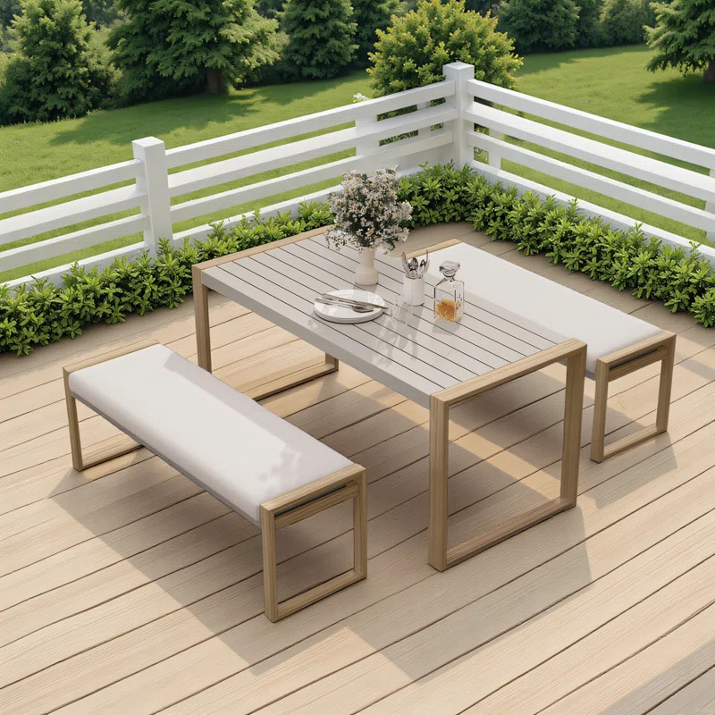 Arunas 4-Person Aluminum Outdoor Patio Dining Set | Wayfair North America