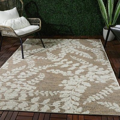 Botanical Outdoor Rug Tan - Smith & Hawken™ | Target