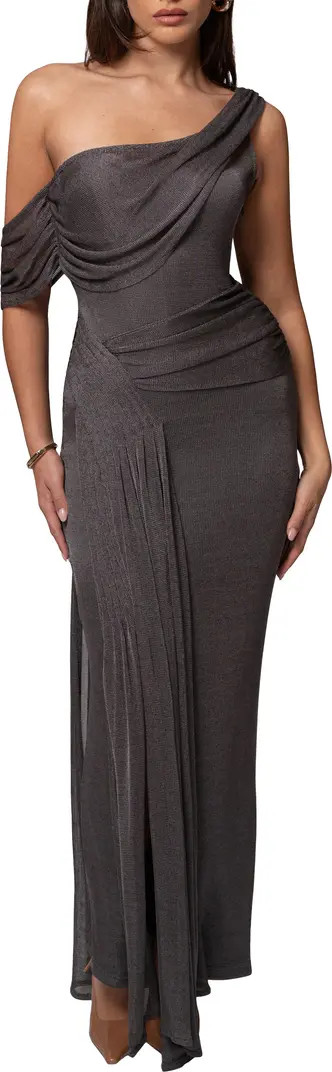 JLUXLABEL Drape Metallic One-Shoulder Gown | Nordstrom | Nordstrom
