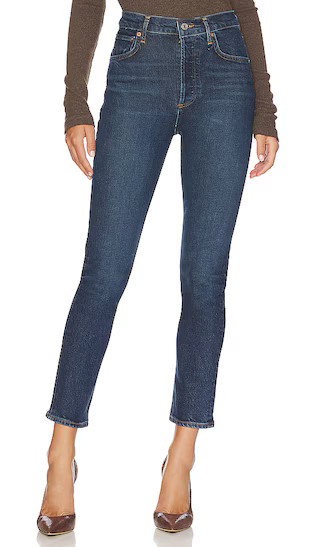 AGOLDE Riley Long in Denim-Dark. - size 25 | Revolve Clothing (Global)