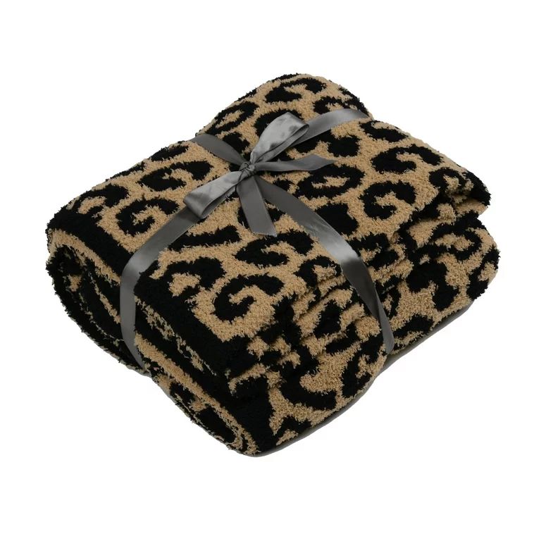 JOOJA Leopard Throw Blankets Soft Cozy Warm Knit Blanket for Bed Sofa, 50" x 60", Leopard Print | Walmart (US)