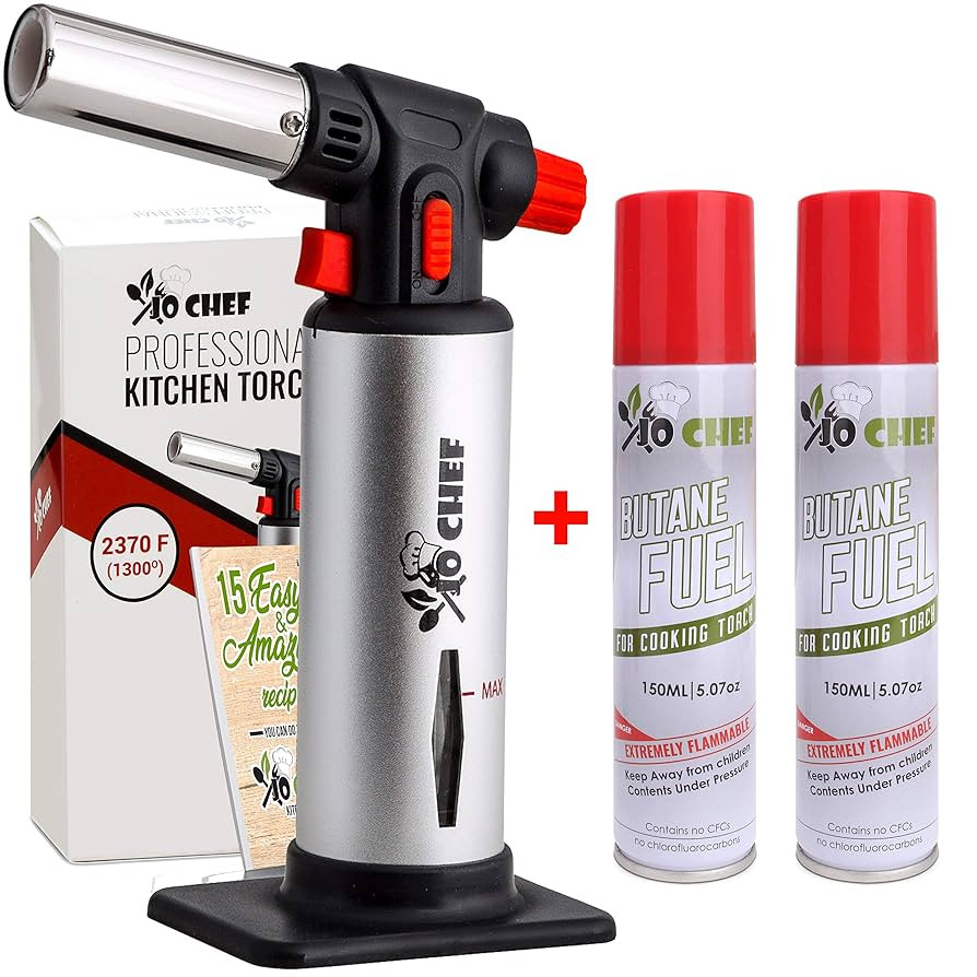 Jo Chef Butane Torch Lighter, Cooking Torch - Refillable Adjustable Flame Lighter with Safety Loc... | Amazon (US)