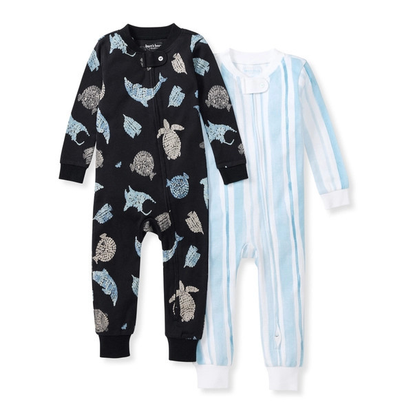 Mosaic Sea Animals Organic Cotton Baby Pajamas 2 Pack | Burts Bees Baby
