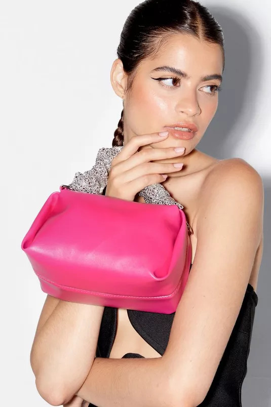 Embellished Faux Leather Slouchy Bag | Nasty Gal (US)