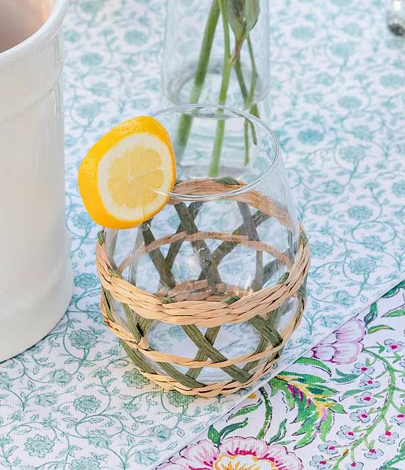 Southern Living x Nellie Howard Ossi Collection Stemless Rattan Wine Glass | Dillard's | Dillard's