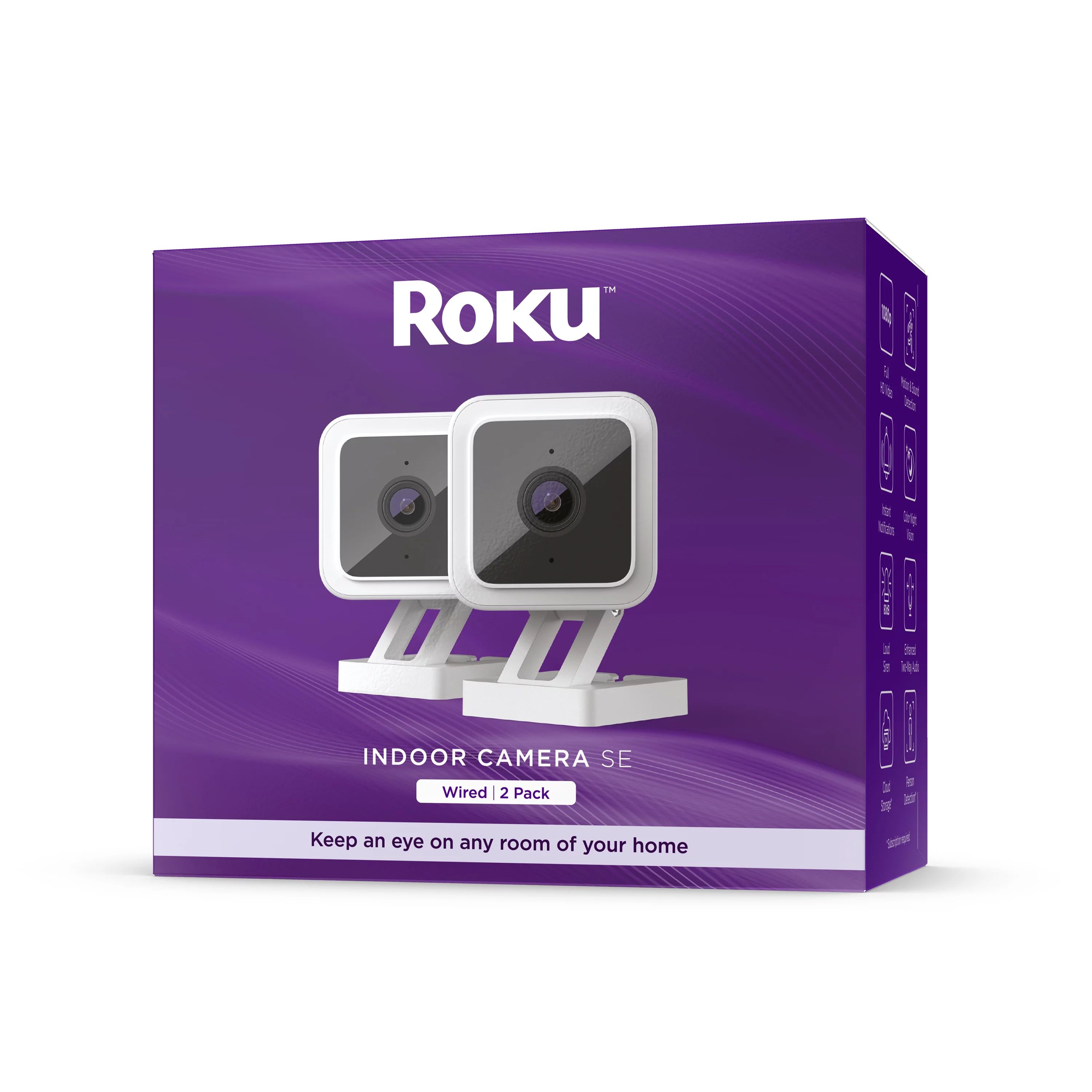 Roku Smart Home Indoor Camera SE (2-Pack) Wi-Fi-Connected - Wired Security Surveillance Camera wi... | Walmart (US)