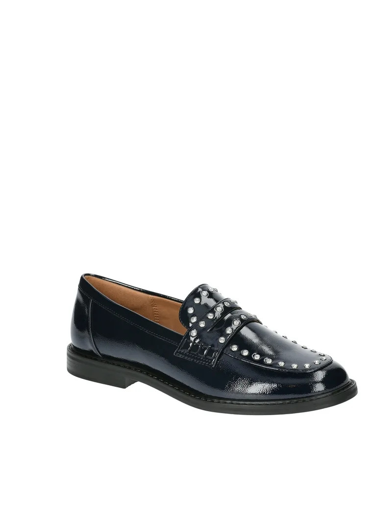 Free Assembly Women's Studded Faux Leather Loafers, Sizes 6-11 | Walmart (US)