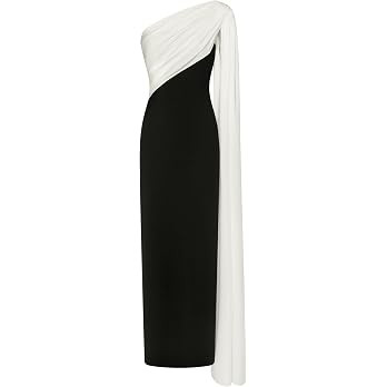 JW PEI Women's One Shoulder Draped Maxi Dress | Amazon (US)