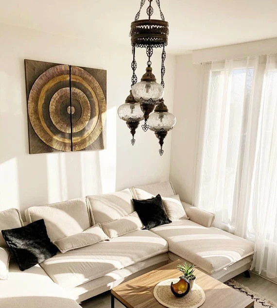 Crack Globe Chandelier, 3in1 and 5in1 Globe Mosaic Lamp, Turkish Chandelier, Moroccan Hanging Lam... | Etsy (US)