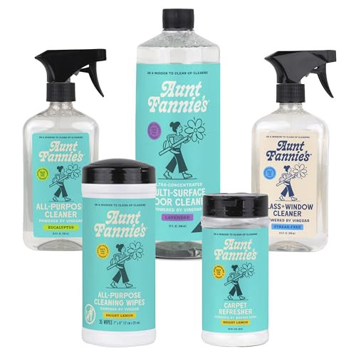 Aunt Fannie's Whole Home Cleaning Bundle: All Purpose Spray, Floor Cleaner, Glass & Window Cleaner, Multi-Surface Wipes, Carpet Refresher | Amazon (US)