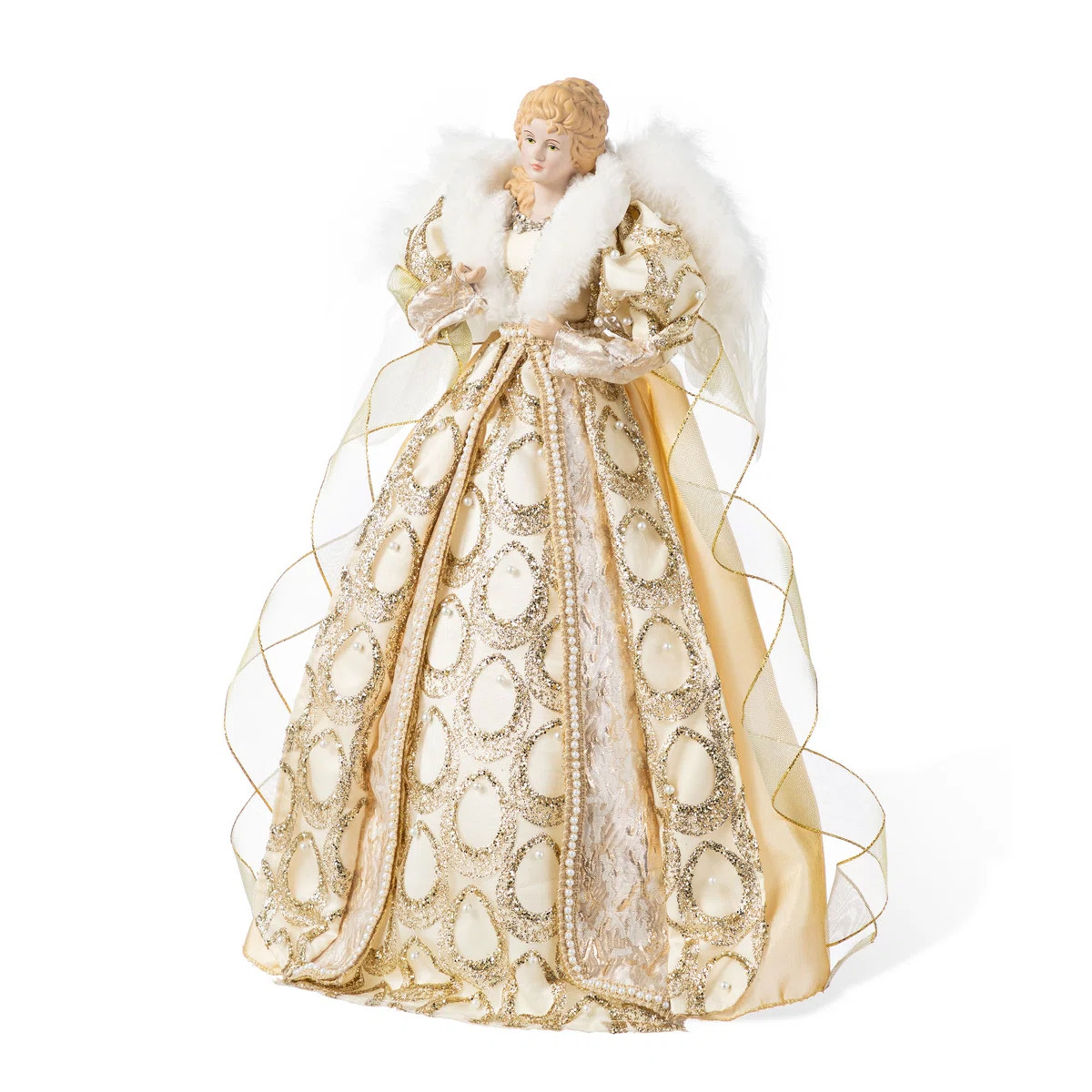 Astoria Grand 18.5"H Christmas Elegant Angel Tree Topper With Porcelain Face | Wayfair | Wayfair North America