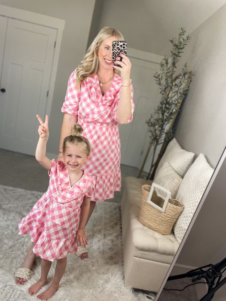 Daily try on, Walmart outfit, Walmart dress, mommy and me, pink gingham dress 

I’m wearing a medium 

#LTKunder50 #LTKstyletip #LTKkids