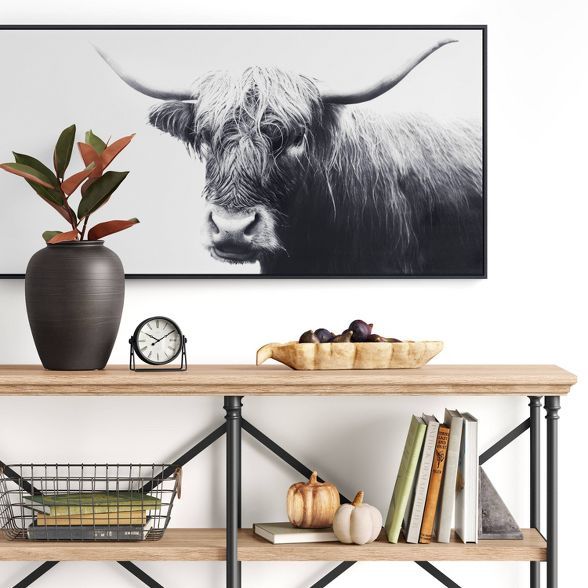 47" x 24" Highland Cow Framed Canvas - Threshold™ | Target
