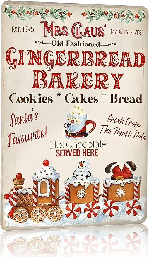 Artlunar Vintage Christmas Decor Gifts Rustic Christmas Mrs Claus Old Fashioned Gingerbread Baker... | Amazon (US)