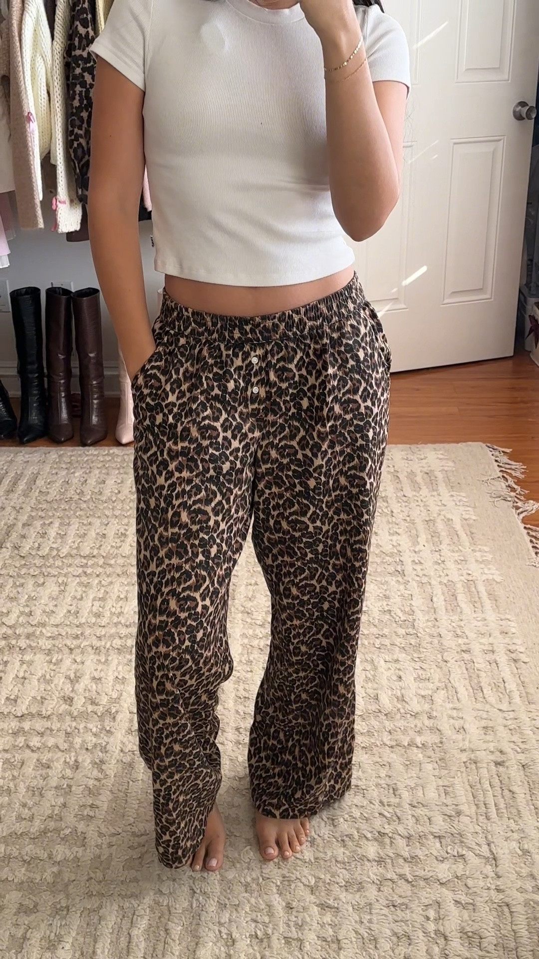 leopard pants with a stretchy waistband from AE are on sale! wearing size XS short (i’m 5’3”)

#LTKStyleTip #LTKSaleAlert #LTKFindsUnder50