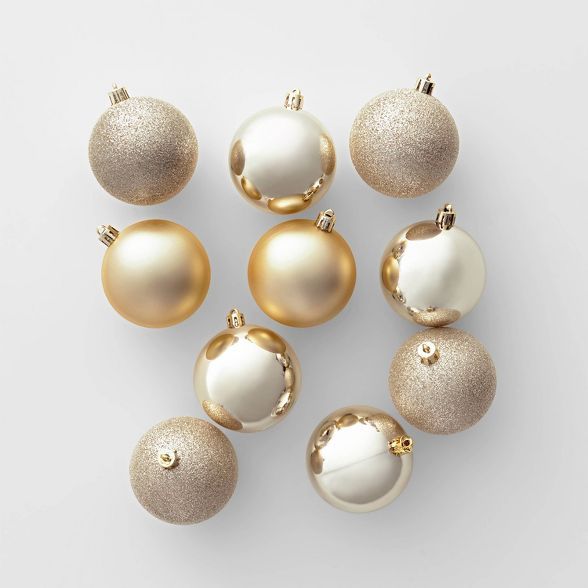 50ct Christmas 70mm Ornament Set Champagne - Wondershop™ | Target