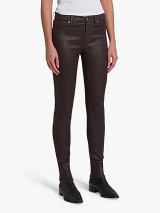 7 For All Mankind High Rise Skinny Illusion Coated Jeans, Brown | John Lewis (UK)