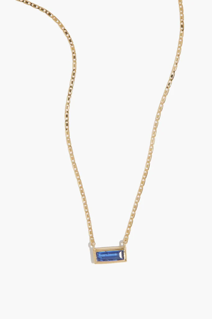Blue Kyanite Valentino Chain Necklace in 10kt Yellow Gold | Hampden Clothing