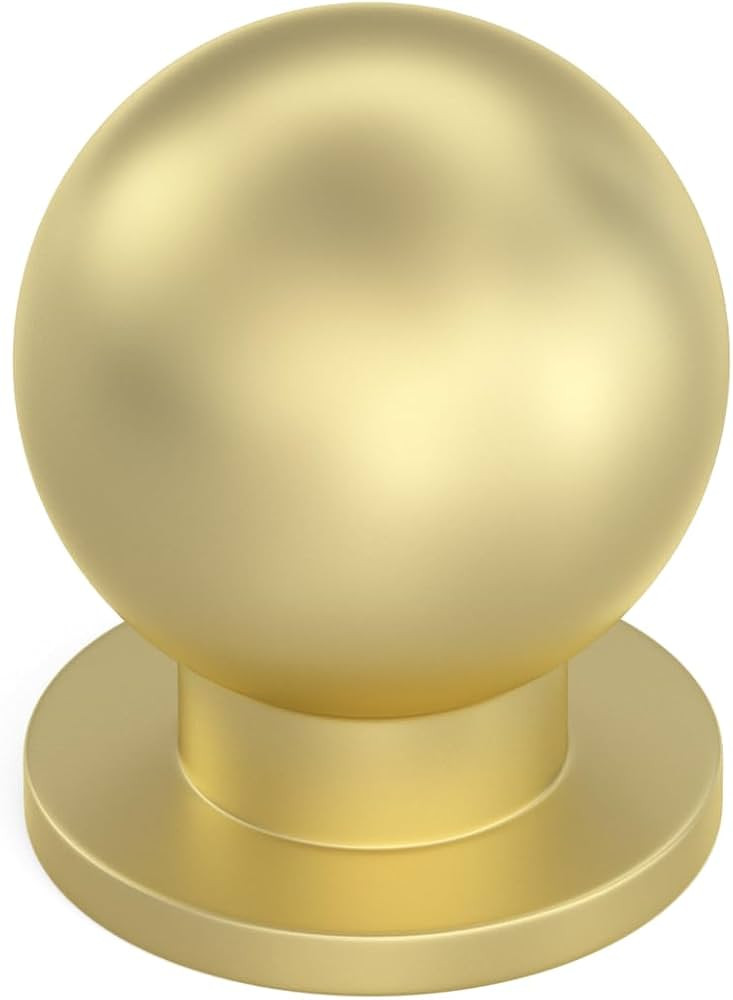 homdiy 5 Pack Brushed Gold Cabinet Knobs, Round Brushed Brass Cabinet Knobs Ball Gold Knobs Metal... | Amazon (US)