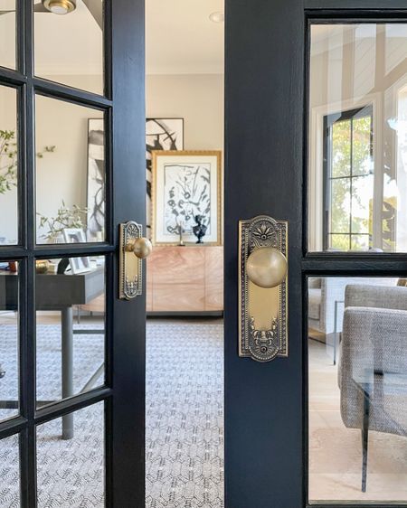 Vintage inspired antique brass doorknobs on the French doors to our office! The color looks darker online, but it’a very true to this photo in person!



#LTKhome #LTKsalealert #LTKstyletip