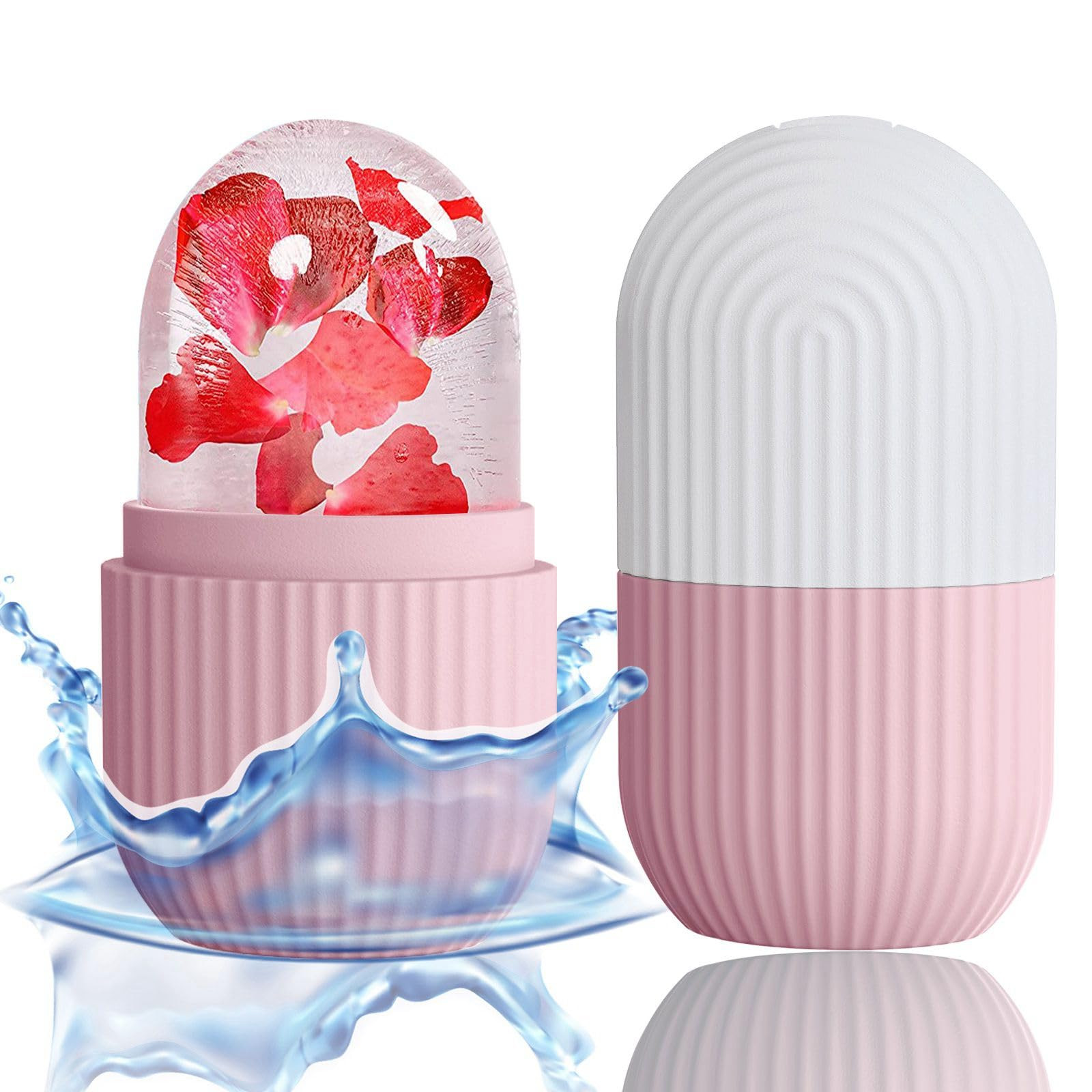 XHJRI Ice Face Roller Massager,Ice Cube Roller for Face, Eyes and Neck Naturally Conditioning and... | Amazon (US)