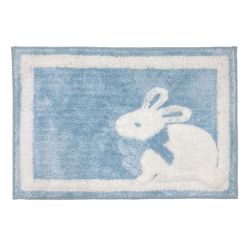 Easter Bunny with Blue Bow Bath Rug, 17x24 | At Home
