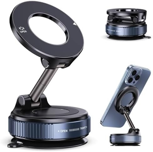 Vacuum Magnetic Suction Phone Holder, Foldable and Retractable Hands-Free Suction Cup Phone Mount... | Amazon (US)