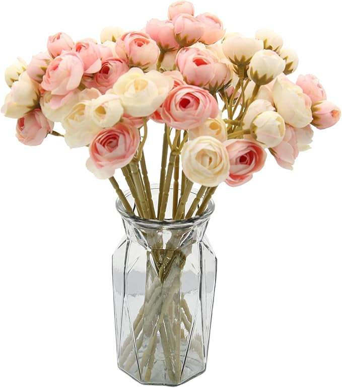 Hananona 18 Pcs Artificial Silk Rose Flowers Persian Ranunculus Bouquet Asian Buttercup,Suitable ... | Amazon (US)